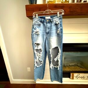 Distressed Vervet trendy  Light Blue Women's Jeans size 27 these have character